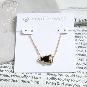 Kendra Scott Cheer Gold Black Agate Necklace